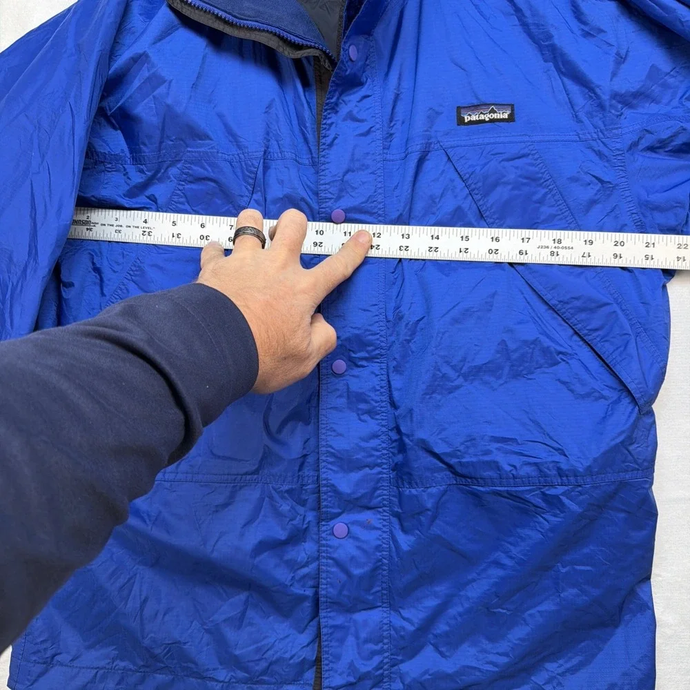 Patagonia‎ Kids Rain Jacket Blue Hooded Waterproof Vintage Size L 12